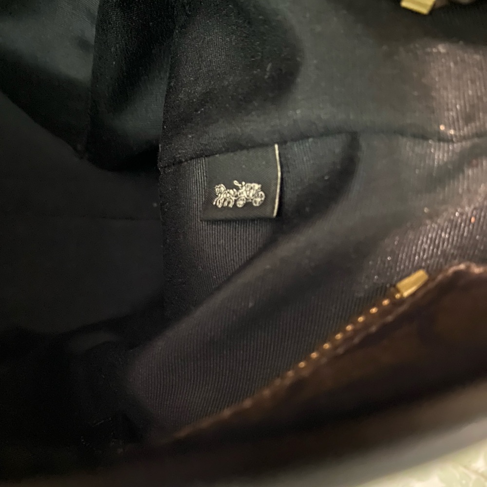 Coach City Zip Tote | Brown & Black Signature Canvas | Leather Trim | GUC - Picture 6 of 13